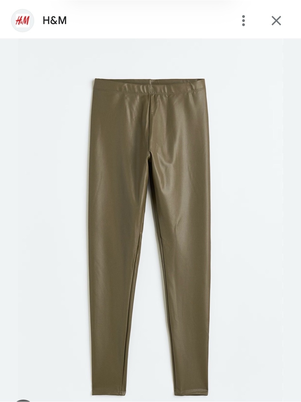 H&M Coated Leggings – Taupe – Size M – NWOT